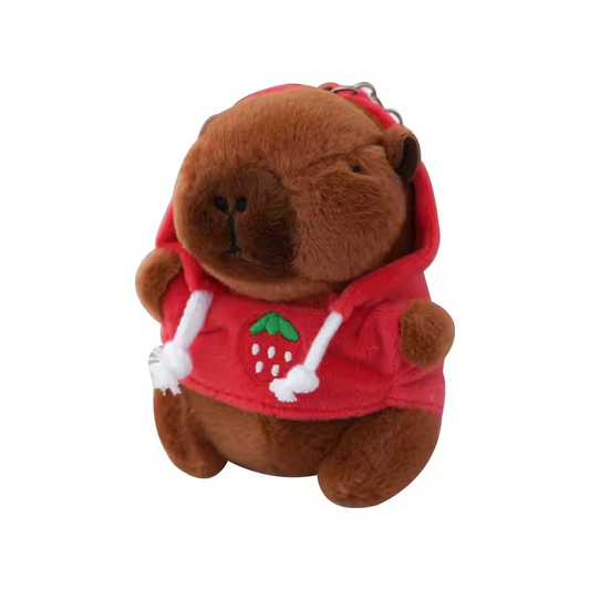Capybara keychain plush with hoodie