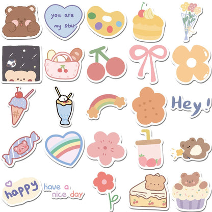 Lot de 10/30/50/100 autocollants imperméables Kawaii Cartoon