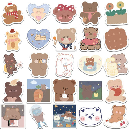 Lot de 10/30/50/100 autocollants imperméables Kawaii Cartoon
