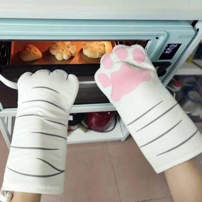 Paire de gants de cuisine en forme de patte de chat
