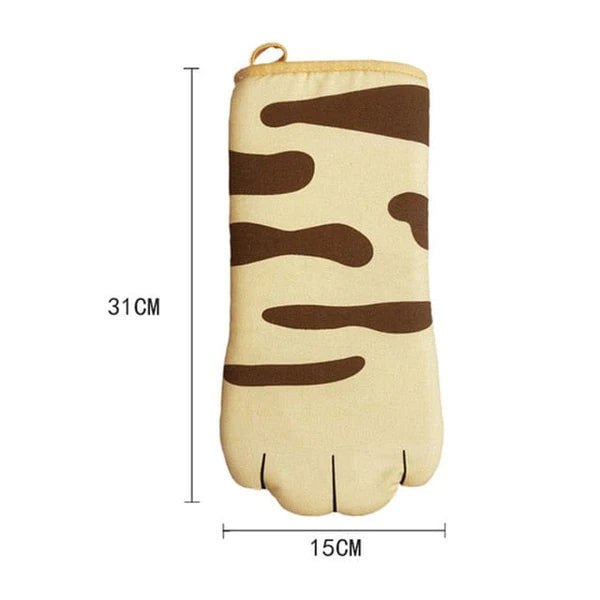 Paire de gants de cuisine en forme de patte de chat