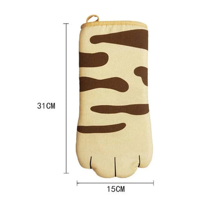 Paire de gants de cuisine en forme de patte de chat