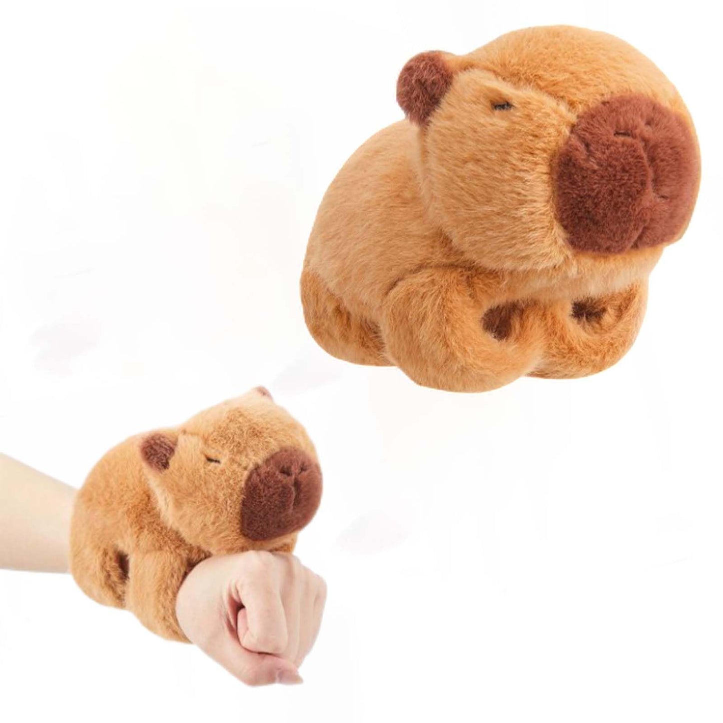 Peluche Capybara mignon avec slap bracelet intégré