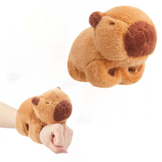 Peluche Capybara mignon avec slap bracelet intégré