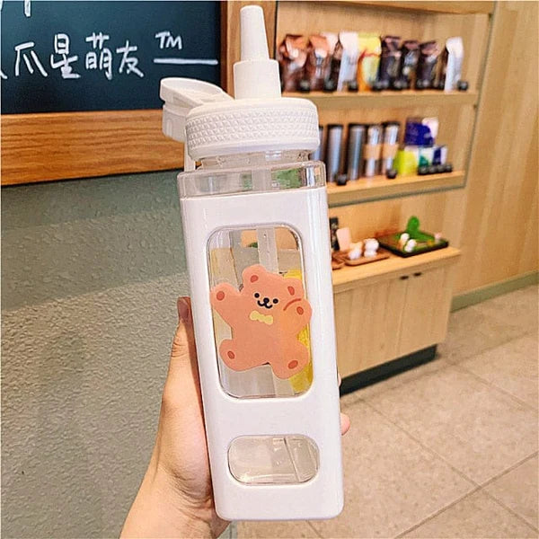 Bouteille d'eau Kawaii 700/900ml avec paille intégré