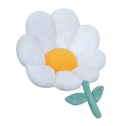 Coussin de chaise en peluche design marguerite pastel