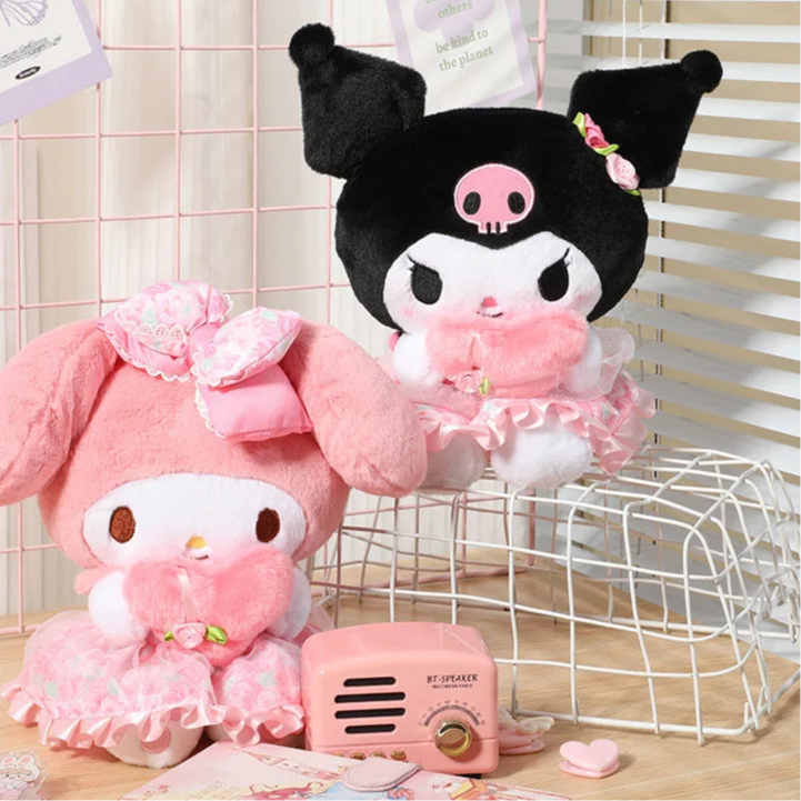 Peluche kawaii My Melody avec coeur 30cm