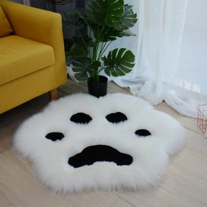 Tapis moelleux en forme de patte de chat