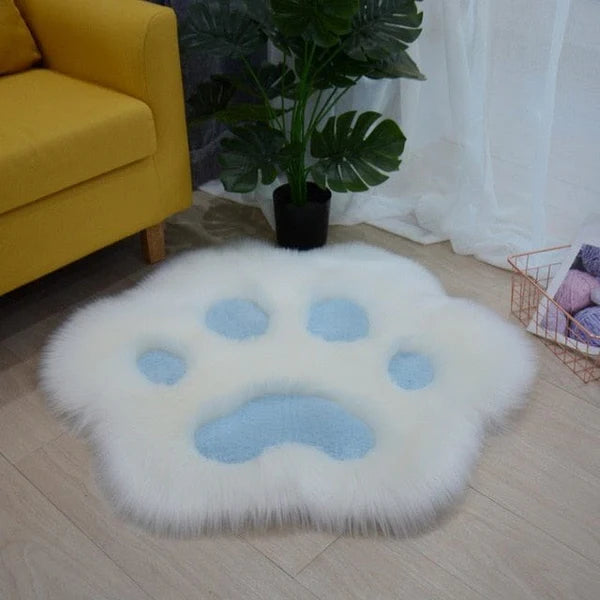 Tapis moelleux en forme de patte de chat