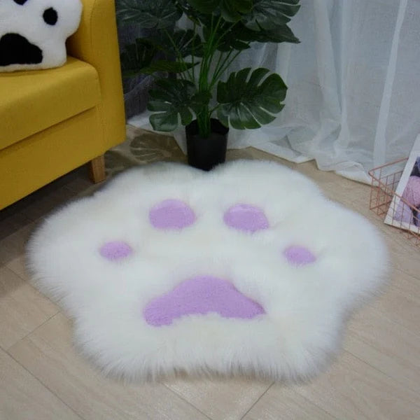 Tapis moelleux en forme de patte de chat