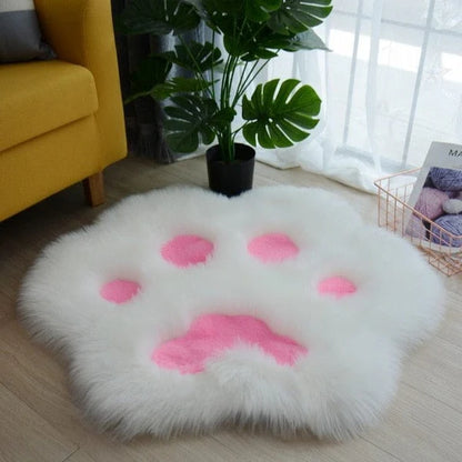 Tapis moelleux en forme de patte de chat