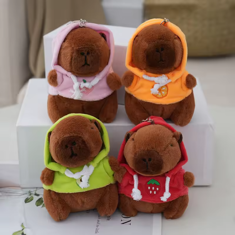 Peluche porte-clés Capybara avec sweat à capuche