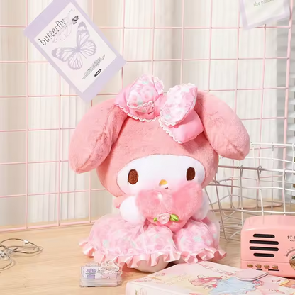 Peluche kawaii My Melody avec coeur 30cm