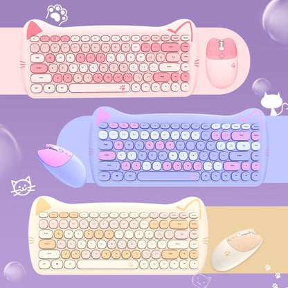 Ensemble clavier et souris sans fil Kawaii Cat