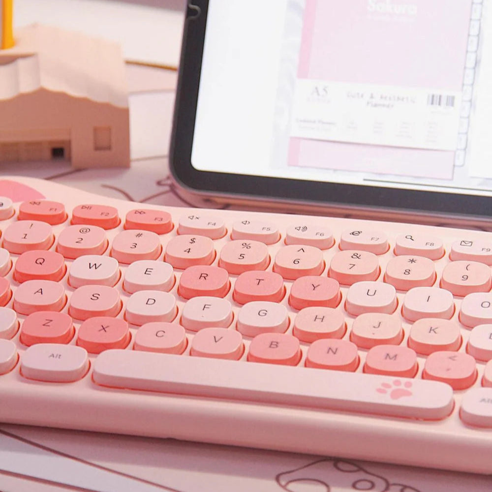 Ensemble clavier et souris sans fil Kawaii Cat