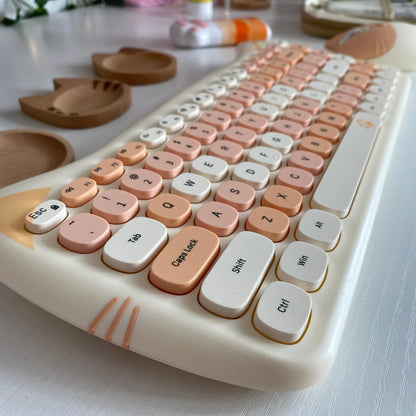 Ensemble clavier et souris sans fil Kawaii Cat