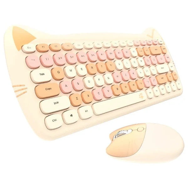 Ensemble clavier et souris sans fil Kawaii Cat