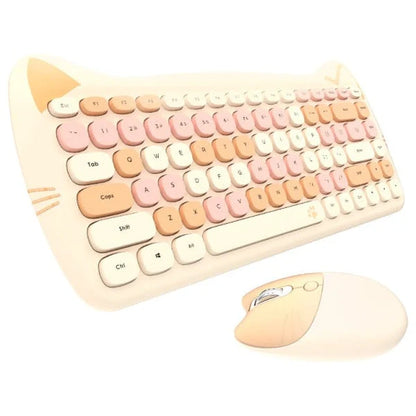 Ensemble clavier et souris sans fil Kawaii Cat