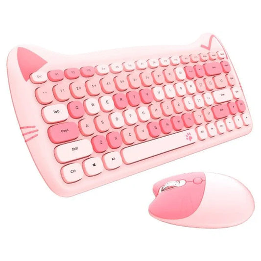 Ensemble clavier et souris sans fil Kawaii Cat