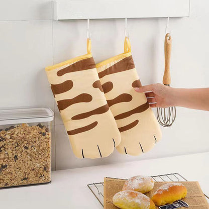 Paire de gants de cuisine en forme de patte de chat