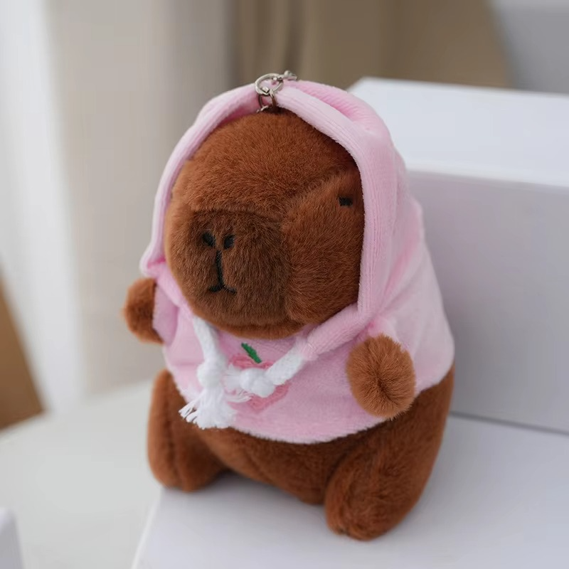Peluche porte-clés Capybara avec sweat à capuche