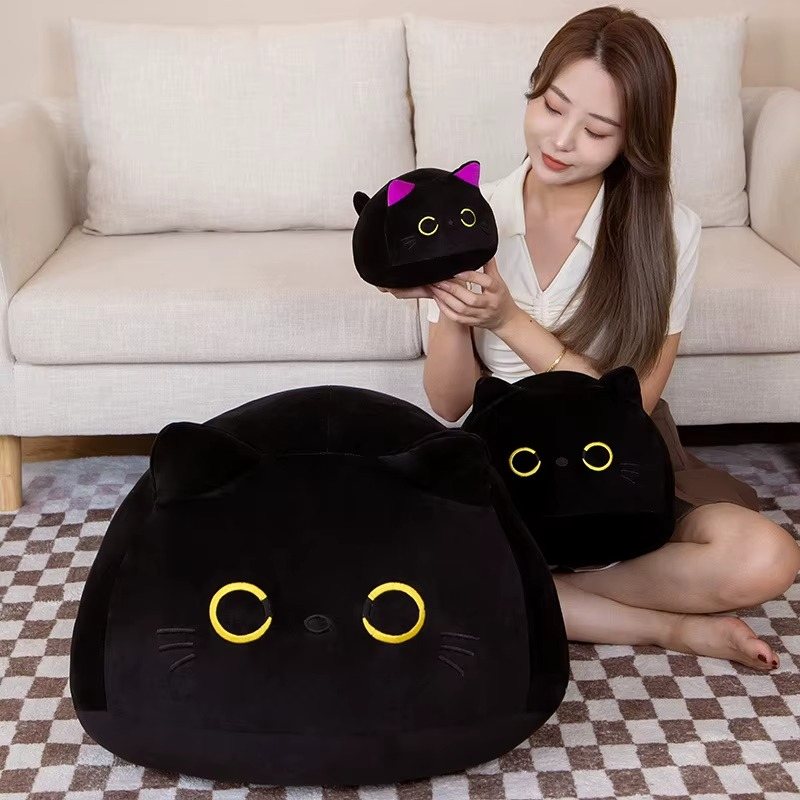 Peluche petit chat noir kawaii