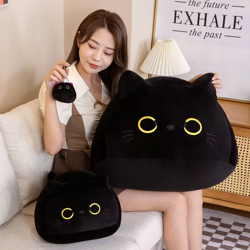 Peluche petit chat noir kawaii