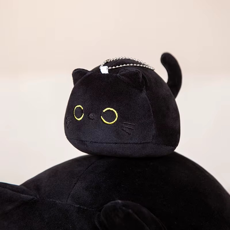 Peluche petit chat noir kawaii